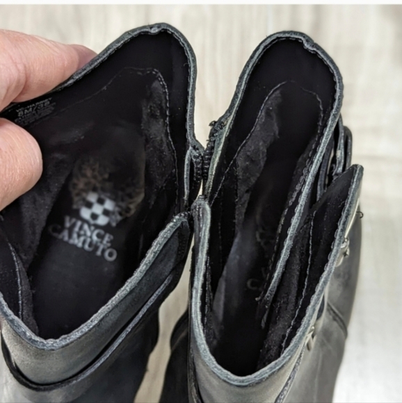 Vince Camuto "Harriet" Boots Women's Size 8 Black Leather - Picture 9 of 11